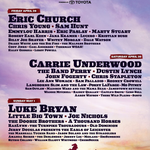 Stagecoach 2016 Lineup Announced Featuring Luke Bryan, Carrie Underwood ...