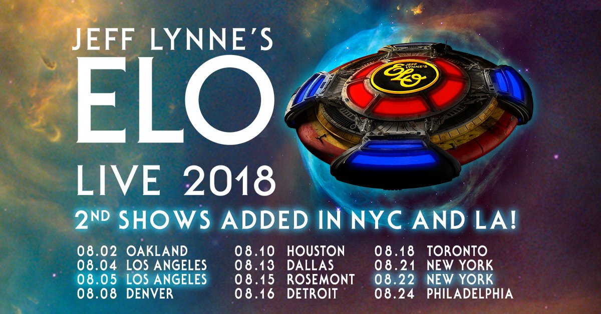 Jeff Lynne's ELO Announces First US Tour 35 Years with Summer 2018 Tour