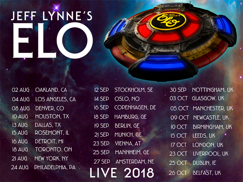 Jeff Lynne's ELO Announces First US Tour 35 Years with Summer 2018 Tour