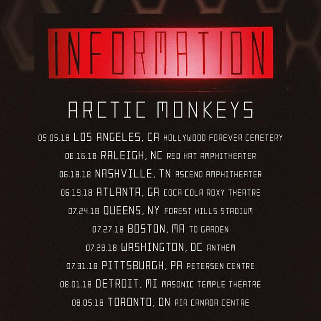 arctic monkeys tour 2018