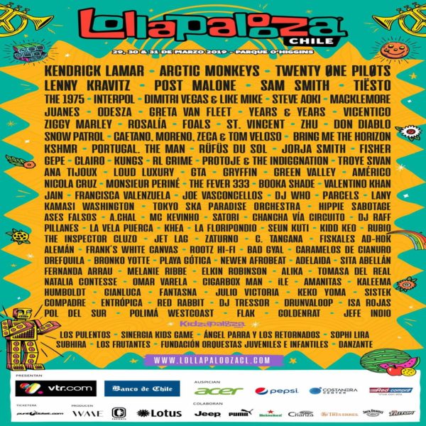 Lollapalooza Chile Announces 2019 Lineup Featuring Kendrick Lamar, The ...