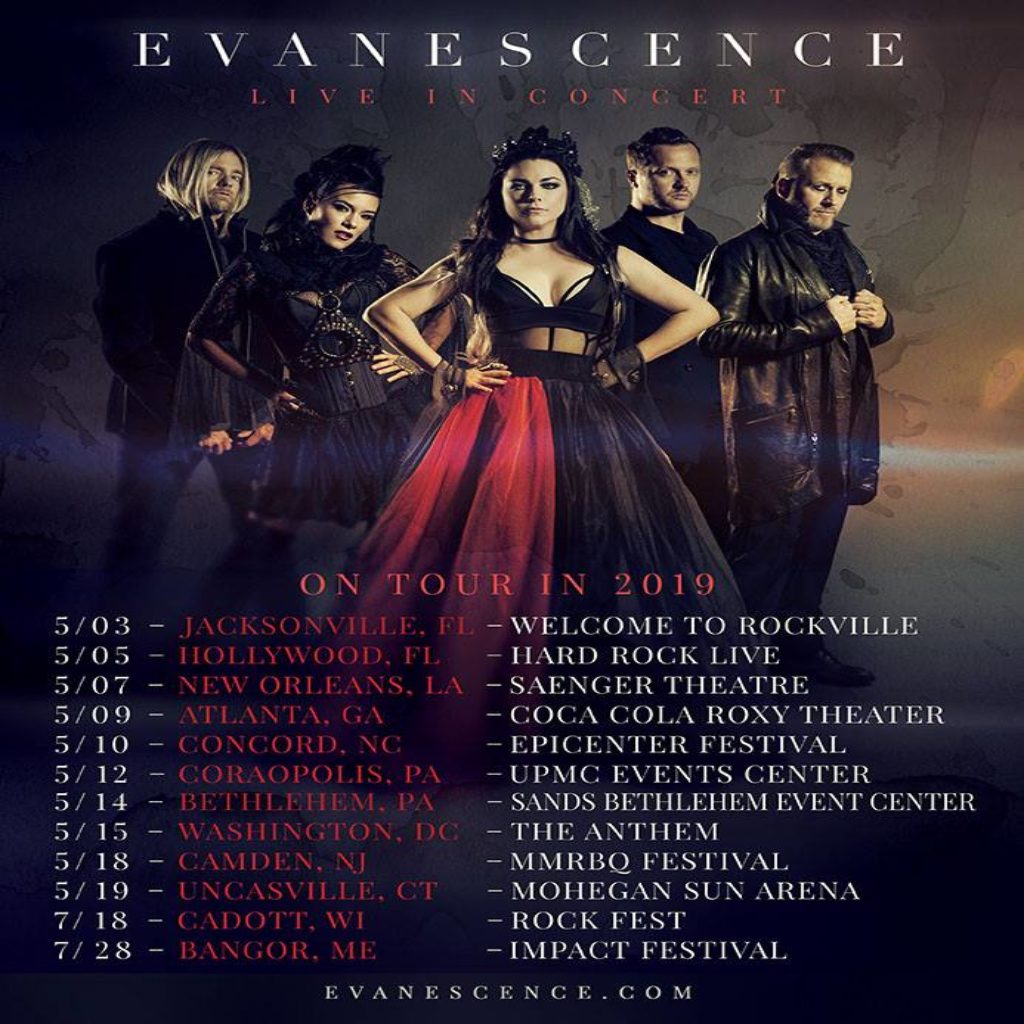 evanescence tour tracklist