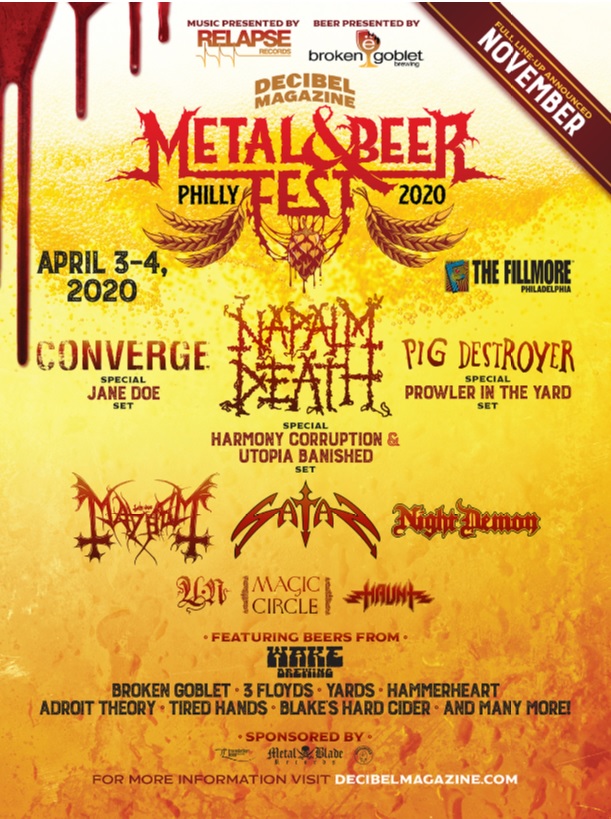 Decibel Metal and Beer Fest Philly Announces 2020 Lineup Featuring ...