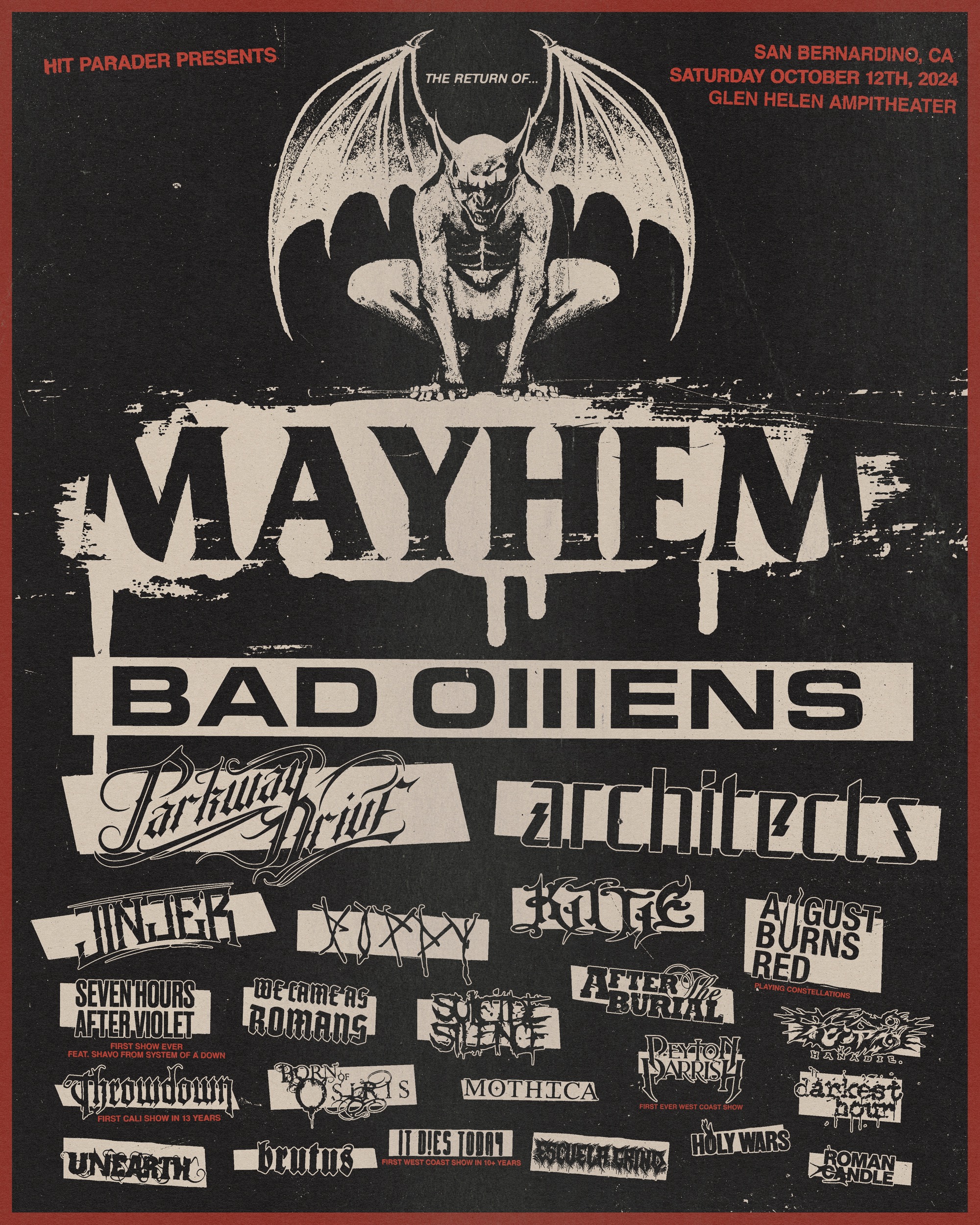 Mayhem Festival with Bad Omens, Parkway Drive & More At The Glen
